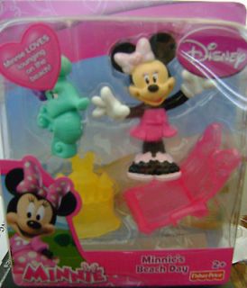 MINNIE MOUSE BEACH DAY FIGURE WITH LOUNGE CHAIR & SEAHORSE *NEW