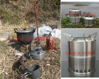 Steel Lightweight Portable Camping Picnic Cooking Wood Gas Stove