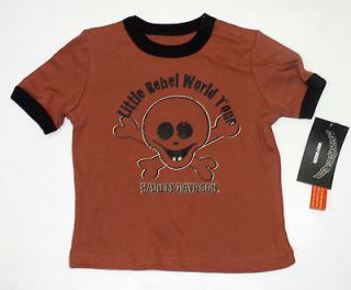 Harley Davidson Baby Infant Boys T Shirt   Top   Skull & Bones
