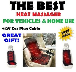Massager Travel Home Auto Car Truck Heated Seat Cushion Back Full