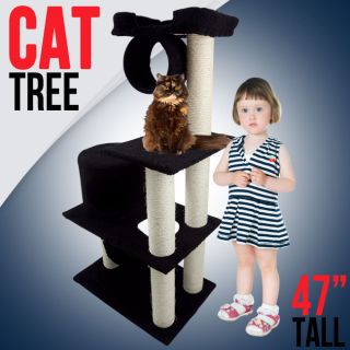 47 Level Condo Furniture Scratching Post Pet House Black Play Toy