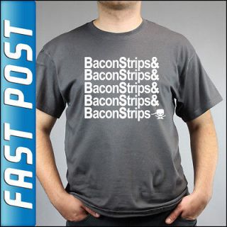 Epic Meal Time Bacon Strips Charcoal Grey T Shirt *NEW*
