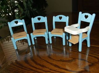 Blue High Chair With Matching Chairs Fisher Price Loving Family Dream
