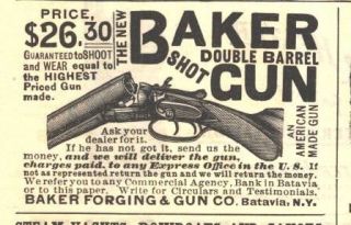 1890 ad f baker double barrel shotgun batavia