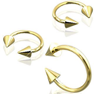Plated Circular Horseshoes SPIKE /CONE Barbell Rings Piercing JEWELRY