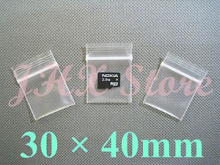 50 Thick Ziplock Poly Grip Seal Zipper Bags 1.2 x 1.5_30 x 40mm