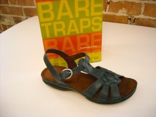 BareTraps Navy Blue Leather Destiny Sandals