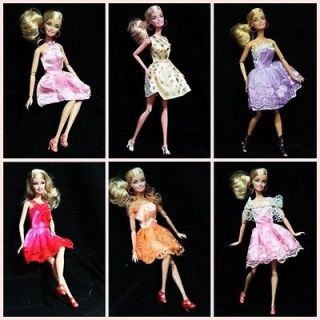 S2M09 Big SALE LOT 10 Mini Gown And 10 Shoes For Barbie Dolls FREE