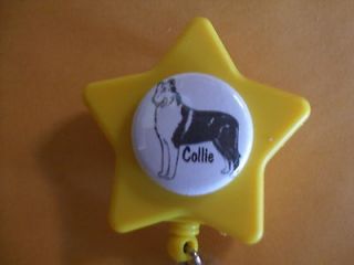 Collie Smooth Star Pull Back Badge Reels 12 pcs wholesale gift