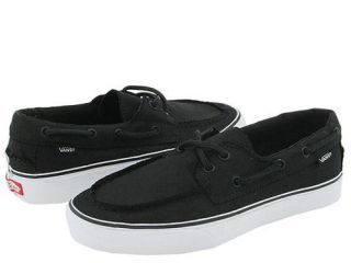VANS ZAPATO DEL BARCO BLACK WHITE CANVAS BOAT SNEAKERS SHOES ALL SIZES