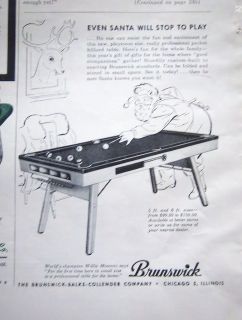 1950 Vintage BRUNSWICK Pool Billiard Table Santa Claus Reindeer Plays