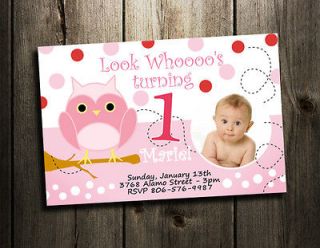 PARTY INVITATION CUSTOM 1ST BABY SHOWER INVITES   GIRL PINK   a1