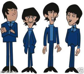 The BEATLES Animated Series Group of Window Cling Stickers Complete