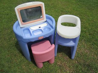 little tikes vanity table +chair+highcha ir toys child size