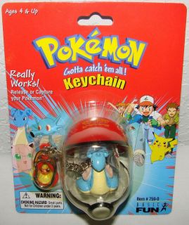 NEW Pokemon 2000 Lapras Keychain Pokeball Basic Fun Vintage