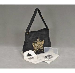 Juicy Couture Queen of Prep Black Baby Convertible Diaper Bag   ($298