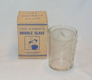 Vintage JOKE Gag Toy DRIBBLE GLASS with Box Franco Product Novelty