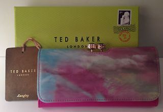 180 NWT TED BAKER WALLET, POMERRY ROSE GOLD & CRYSTAL MOODY SUNSET