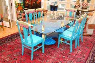 Tom Dolan Fishing Dining Table and 6 Chairs  Great Beach
