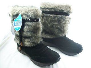 Bare Traps Suede Water Resistant Flat Boots Faux Shearling 10 M Grey