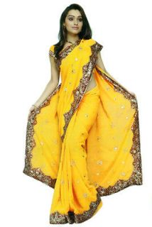 Bridal Designer Heavy Sequin Bollywood Saree Sari Boho 13 Colors