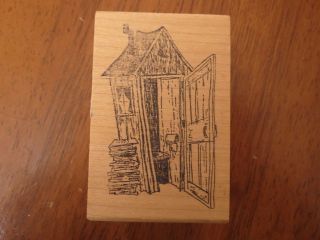 Stamp Affair ~ OUTHOUSE outdoor bathroom toilet rubber stamp