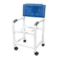 Lumex PVC Shower Chair/Commode, 18 Internal Width with Foot Rest