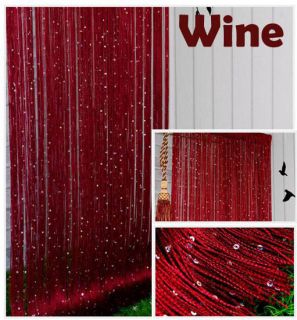 Beaded Curtains Panel Fringe Room Divider Red Wine Add a Romantic to X