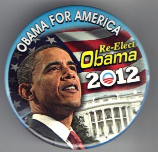 OBAMA pin 2012 #12 logo Reelect WHITE HOUSE USA Flag