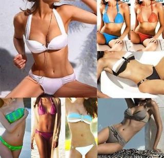 /Stra ppy Halter/Knot Bandeau Padded Bikini Sets Tops&Bottom Swimsuit