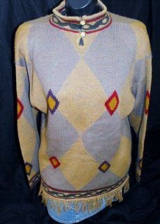 Vintage Navajo Southwestern Oversized Sweater Anne Klein Size Large