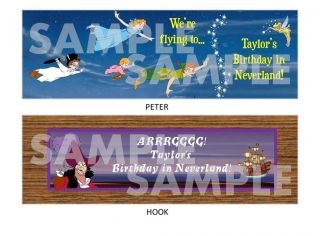 PETER PAN HOOK Birthday waterbottle label wrappers