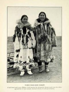 1927 Print Point Barrow Native Clothing Eskimo Dress Costume Women Fur