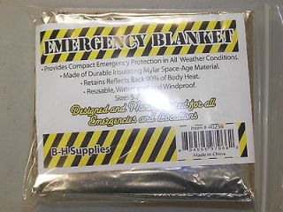 BUG OUT BAG EMERGENCY BLANKET MYLAR SPACE AGE 52 X 84 INCHES SURVIVAL