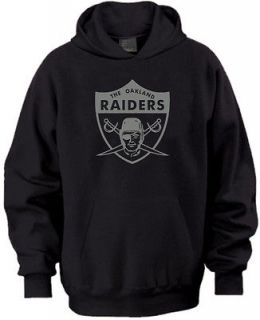 Oakland Raiders Logo Hoodie Sweater Black and Silver Bay Area