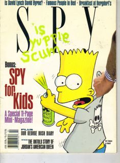 BART SIMPSON SIMPSONS Spy Magazine 1/91 FAMOUS IN BED
