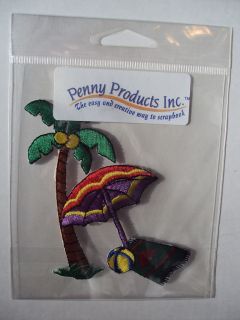 Coconut tree, Beach, Umbrella, Patch or Stampbooking