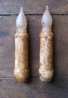 Primitive Flameless Battery Operated 4 Timer Taper Candles ~Cinnamon
