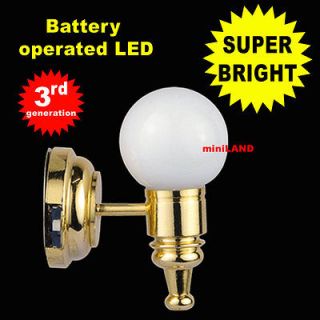 globe SUPER bright battery operated LED LAMP Dollhouse miniature light