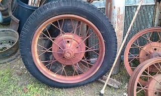 FORD MODEL A SPOKE WIRE WHEEL AND TIRE T 21 INCH 1928 1929 OE