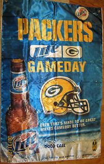 MILLER LITE & GREEN BAY PACKERS GAME DAY FLAG NEW AND NEVER USED