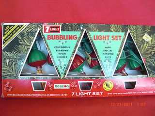 Vintage Beacon Set of 7 BUBBLE LIGHTS, One Burns Out Others Stay Lit