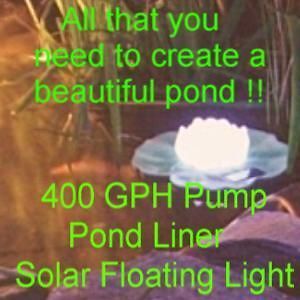 Outdoor Pond Making Kit PUMP LINER LIGHT MORE