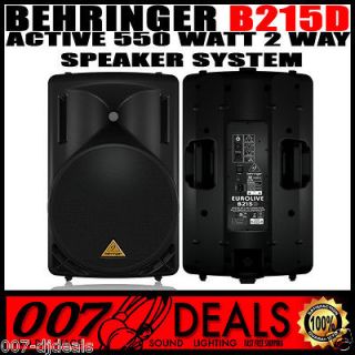BEHRINGER B215D ACTIVE 550 WATT PA SPEAKER SYSTEM 15 WOOFER PRO DJ