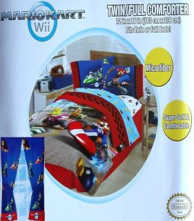 MARIO BROTHERS FULL COMFORTER SHEETS DRAPES 6PC BEDDING SET NEW