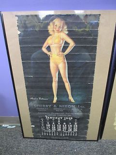 Earl Moran 1949 Pin Up Calendar Advertising Maid in Baltimore Scurry