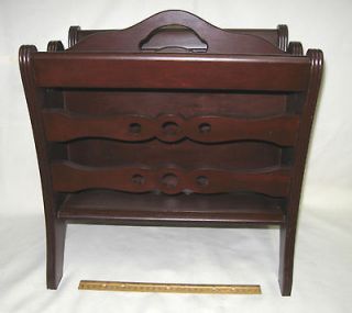 VINTAGE 1940s MAHOGANY MAGAZINE RACK in Near Perfect Condition