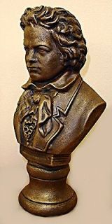 BUST OF BEETHOVEN MUSIC ANTIQUE BROWN FINISH