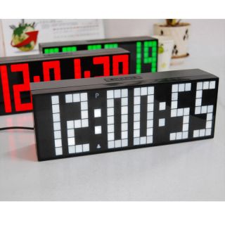 Large Big Jumbo LED snooze wall desk alarm calendar world time clock