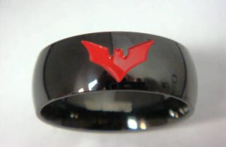 Black Stainless Steel Batman Beyond Etched Ring Size 9 Comfort Fit USA
